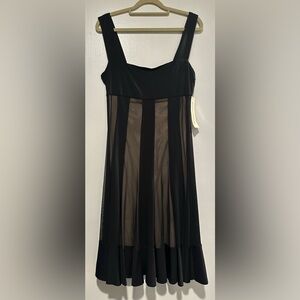 NWT; Maggy London Black and Cream Swing Dress Vintage